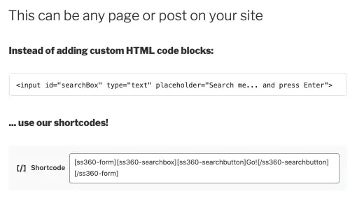 adding a shortcode block to a wordpress page