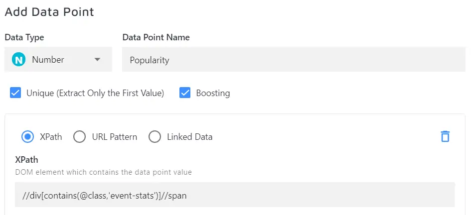 creating a data point for boosting