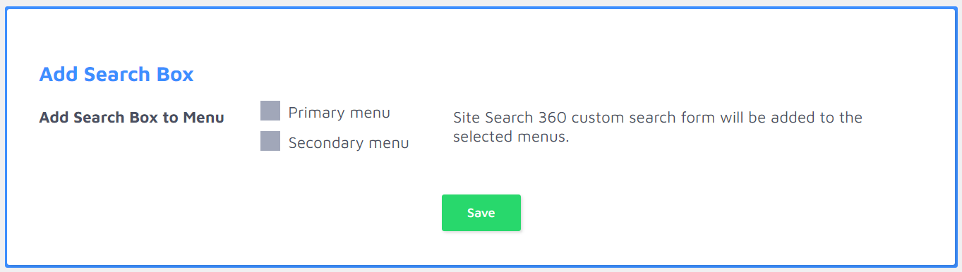 adding a search box from plugin menu > dashboard