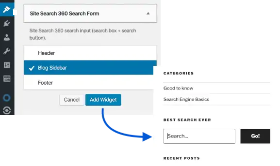 adding a search form widget to wordpress
